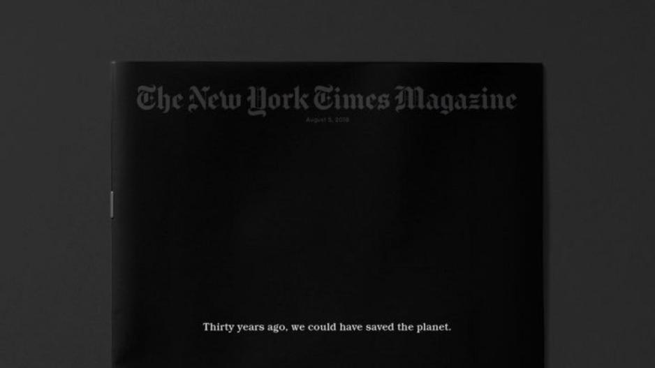 Οι New York Times έχουν μαύρο εξώφυλλο και προειδοποιούν για την κλιματική αλλαγή