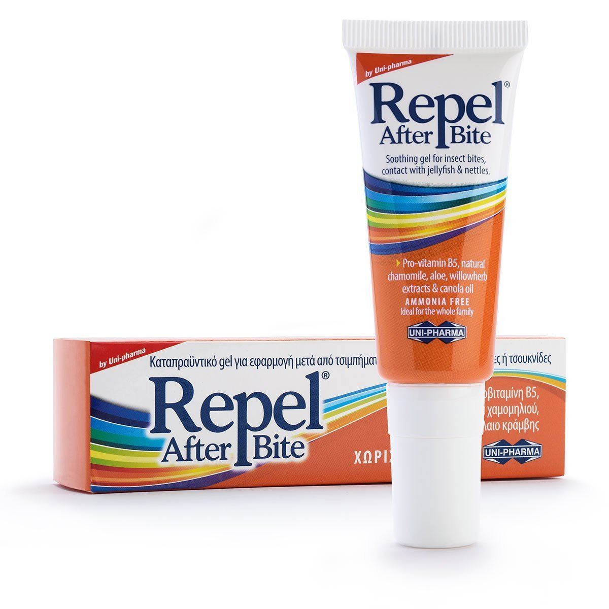 Συσκευασία του προϊόντος Repel After Bite Gel της UNI-PHARMA
