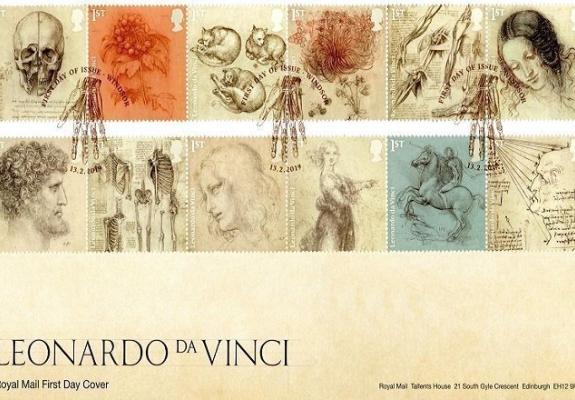 Με 12 γραμματόσημα οι Βρετανοί τιμούν τον Leonardo da Vinci