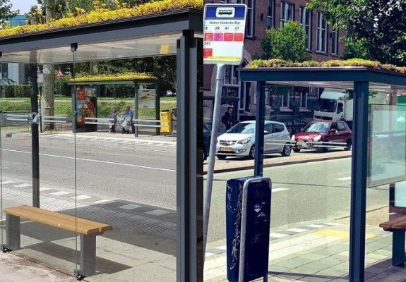 Ολάνθιστες στάσεις λεωφορείων στην Ολλανδία
