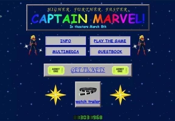 Η επίσημη ιστοσελίδα του Captain Marvel σε πηγαίνει στα '90s