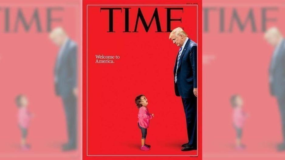 Ο Τραμπ και το δίχρονο κορίτσι από την Ονδούρα, εξώφυλλο στο TIME